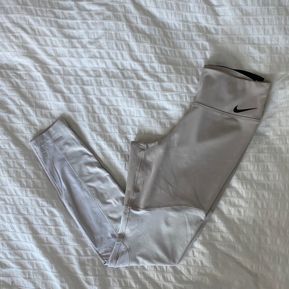 Nike Dri-Fit tan and mesh leggings